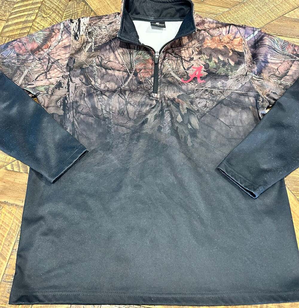 Colosseum Alabama Crimson Tide Quarter-Zip Jacket Size M Camo